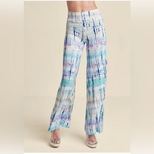 VENUS Blue and Purple Wide Leg Pants Size S